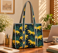 Black Animal Handblock Print tote bag