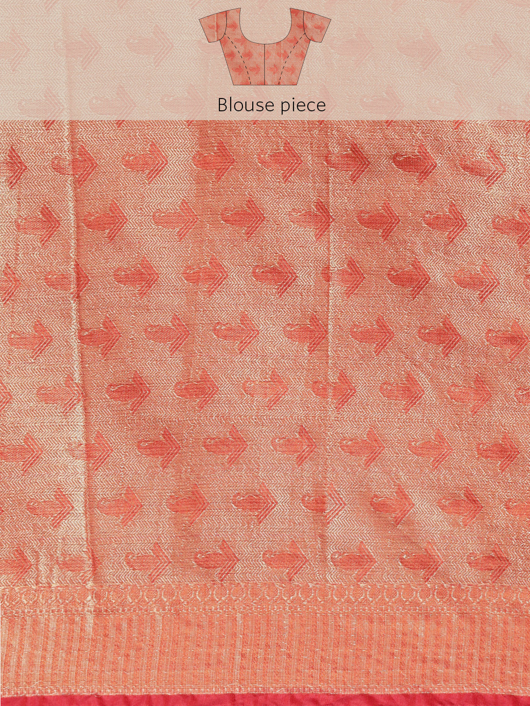 Orange Woven Design Zari Cotton Silk Kota Saree