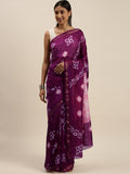 Pink Bandhani Art Silk Bandhani Saree