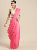 Pink Gota Patti Work Organza Saree