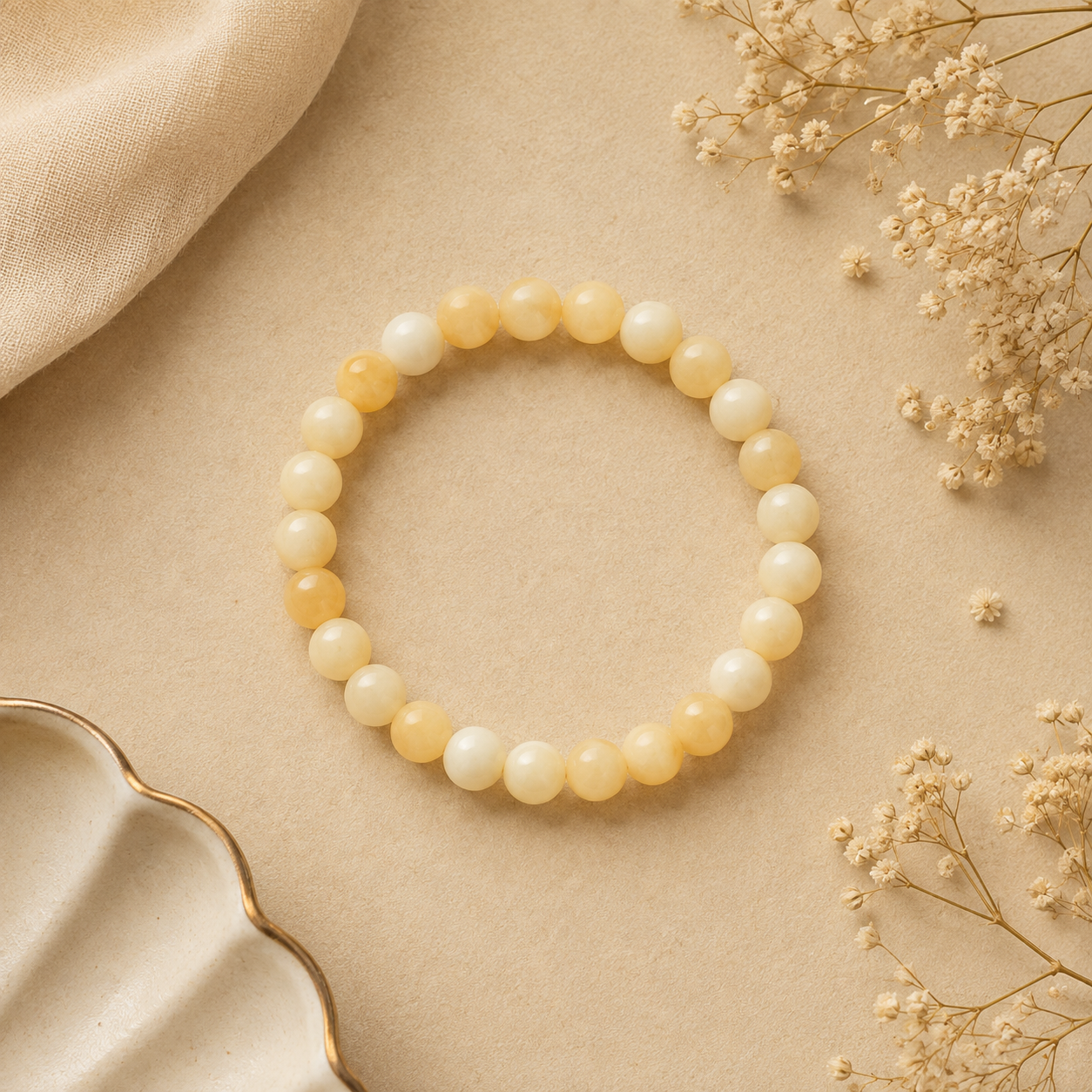 Yellow Calcite Natural Stone Joy & Confidence Bracelet