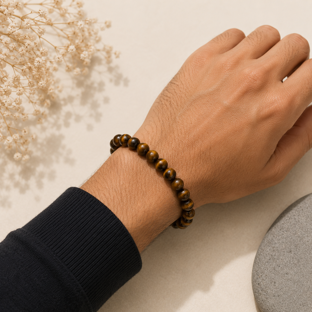 Tiger Eye Natural T Stone Confidence Bracelet