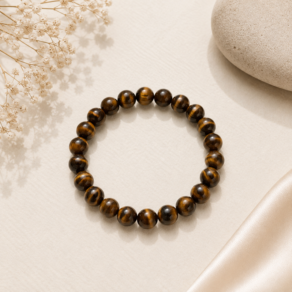 Tiger Eye Natural T Stone Confidence Bracelet