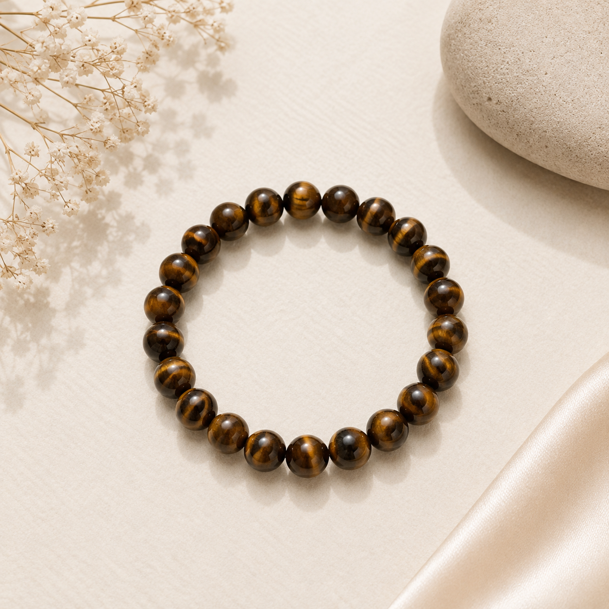 Tiger Eye Natural T Stone Confidence Bracelet