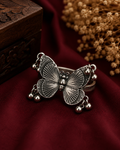 Oxidised Butterfly Adjustable Statement Ring