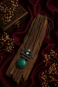 Oxidised Green Stone Necklace