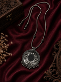 Oxidised circular Pendant Necklace