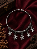 Crafted Oxidised Girl Charm Bangle Bracelet