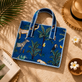 Blue Indigo Block Print Quilted Laptop Bag