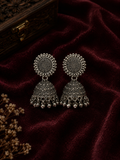 Oxidised Dome Jhumka Earrings