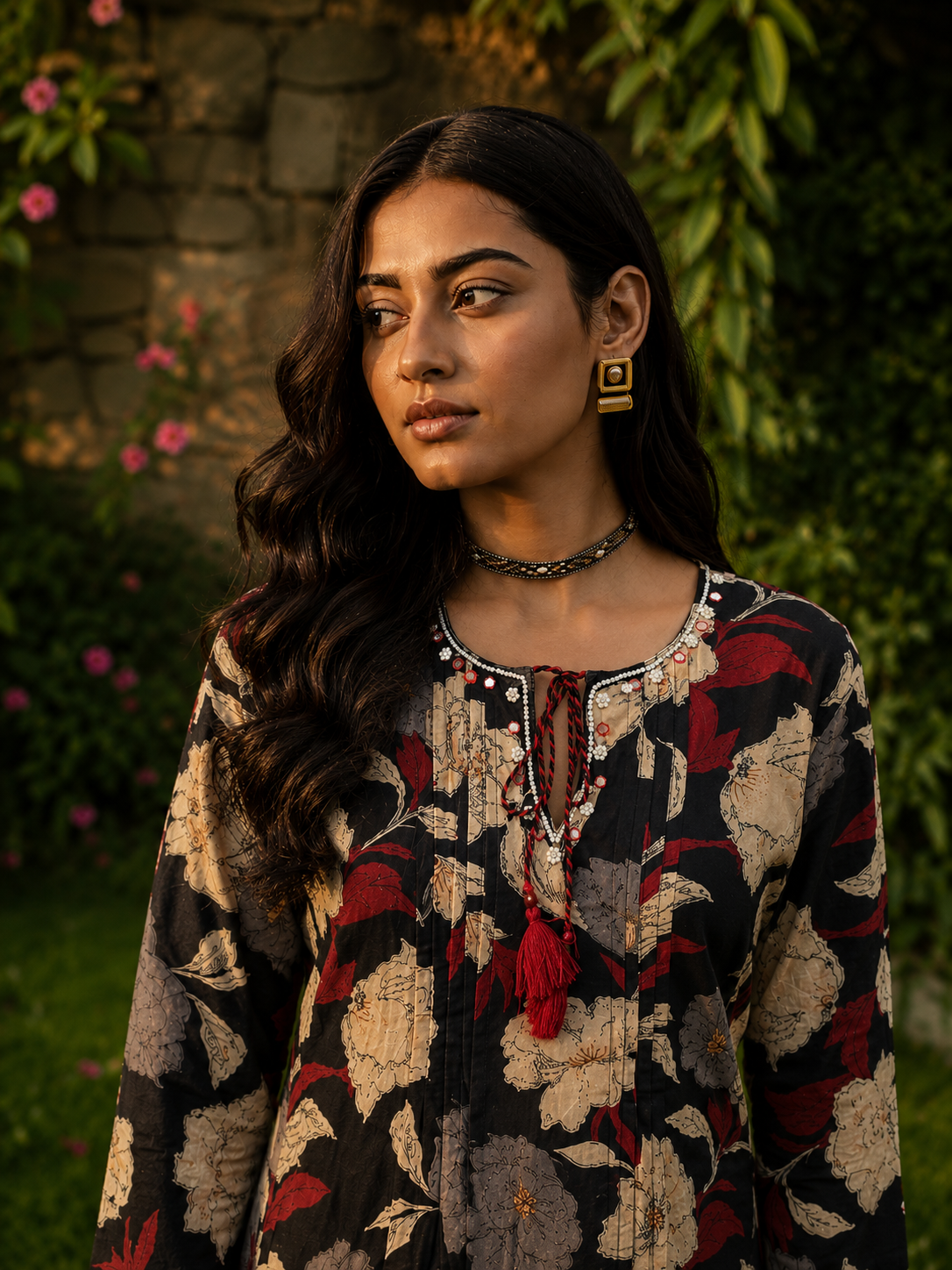 Black Pure Cotton Bagru Printed kurta