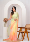 Multi Color Chiffon Saree with Lace Border