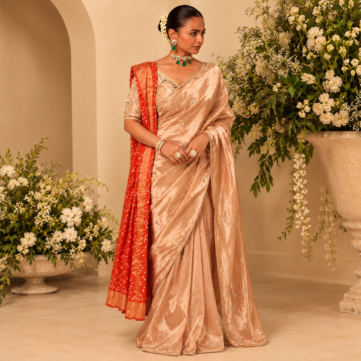 Beige Pure Tissue Beeja Saree