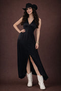 Black Dress With Hand Painted Black Scarf