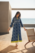 Indigo Hand Block Printed Cotton Kurta