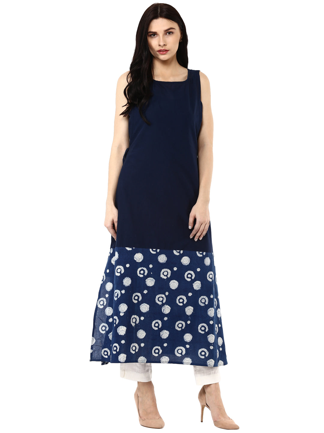 Indigo Premium Hand Block Printed Cotton Kurta
