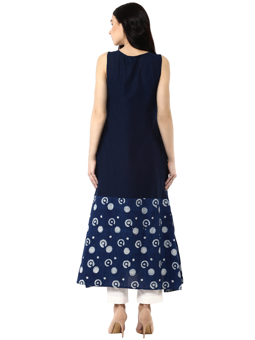 Indigo Premium Hand Block Printed Cotton Kurta