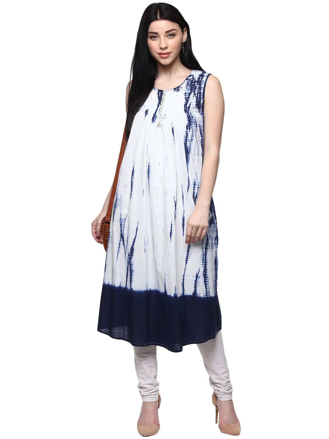 White Hand Dyed Kurta