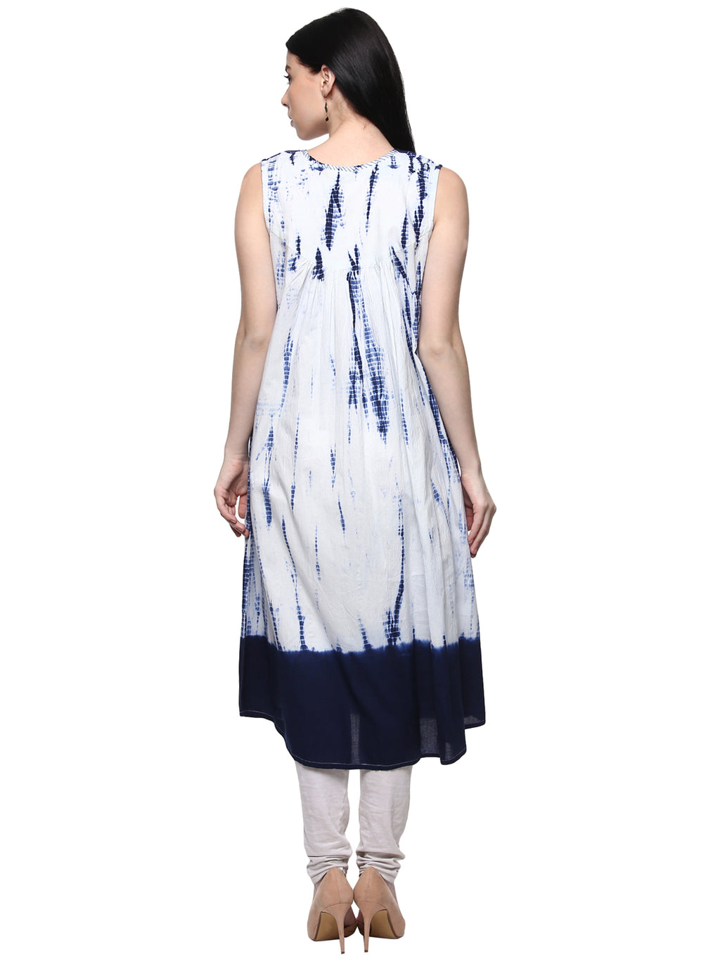 White Hand Dyed Kurta