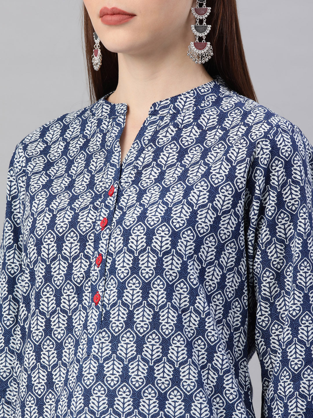 Indigo Hand Block Printed Cotton Kurta