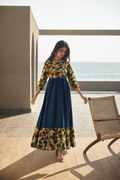 Indigo Hand Block Printed Rayon Kurta