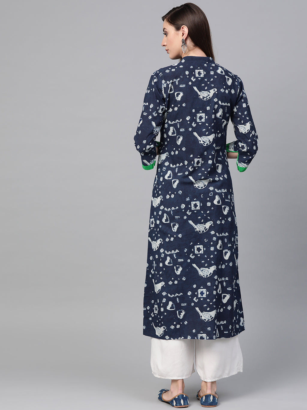 Indigo Hand Block Printed Cotton Kurta