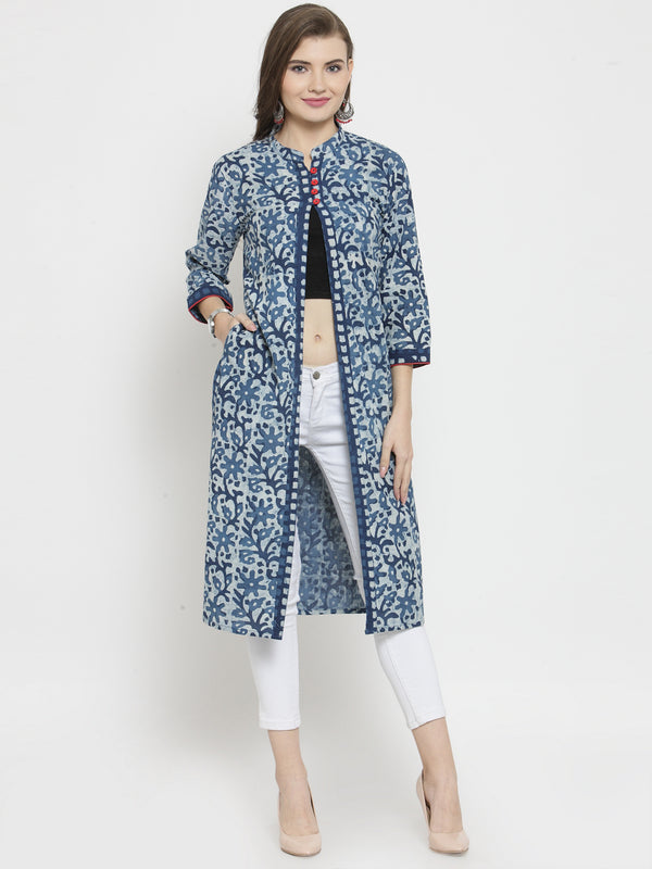 Ethnic Motif Printed Longline Shrug