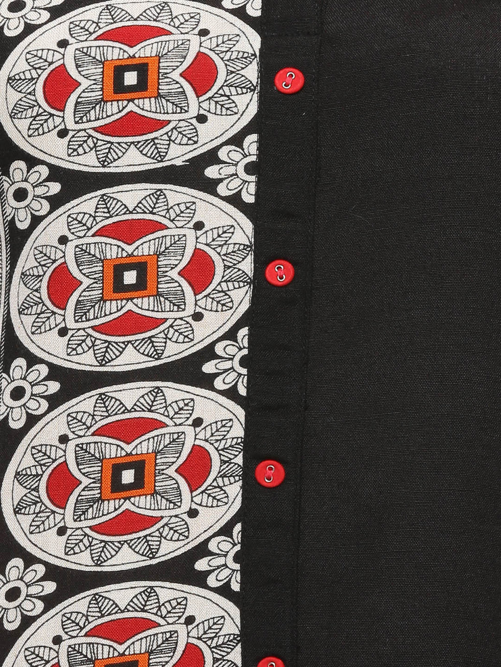 Black Ethnic Motifs Printed Straight Kurta