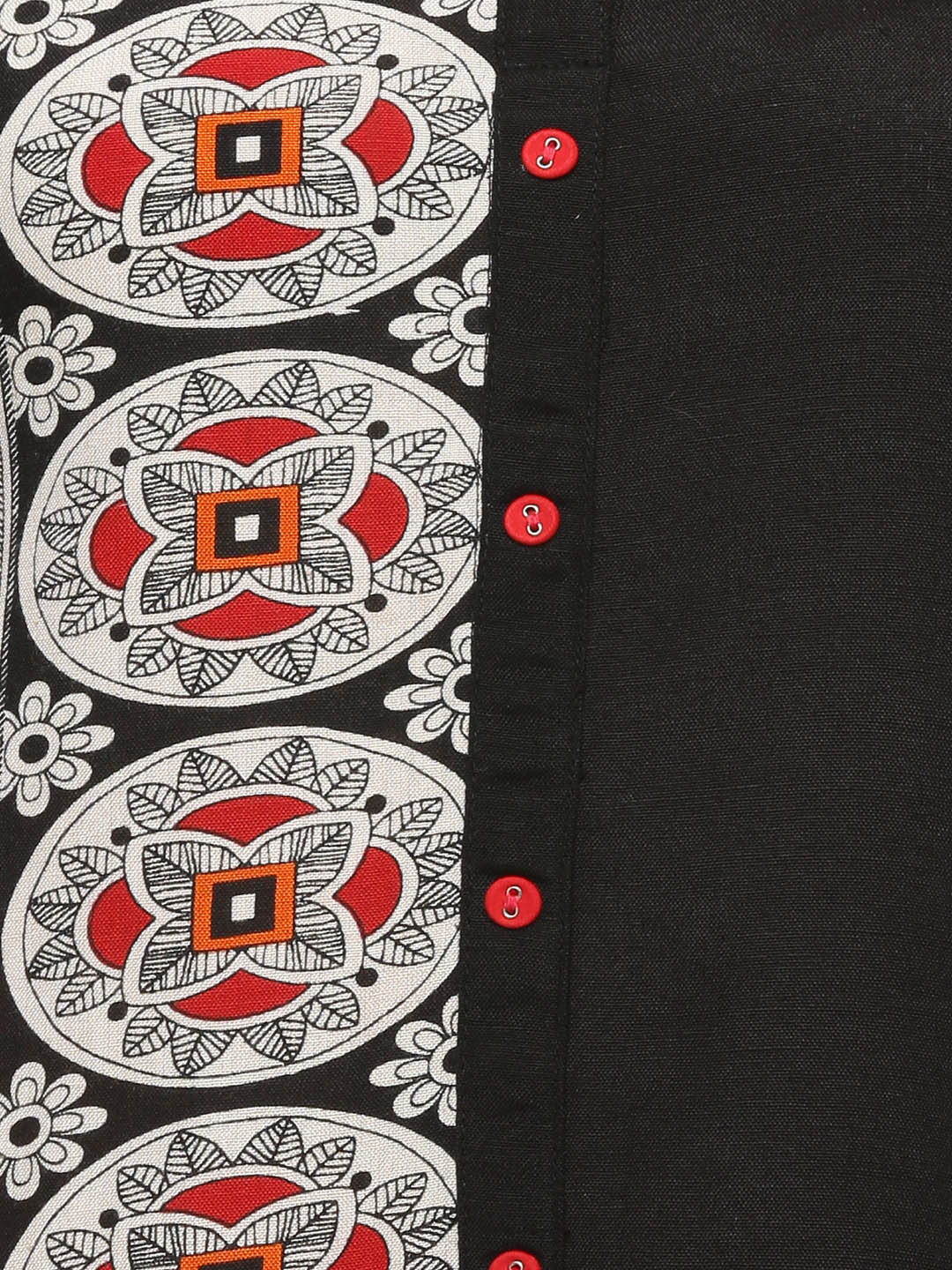 Black Ethnic Motifs Printed Straight Kurta