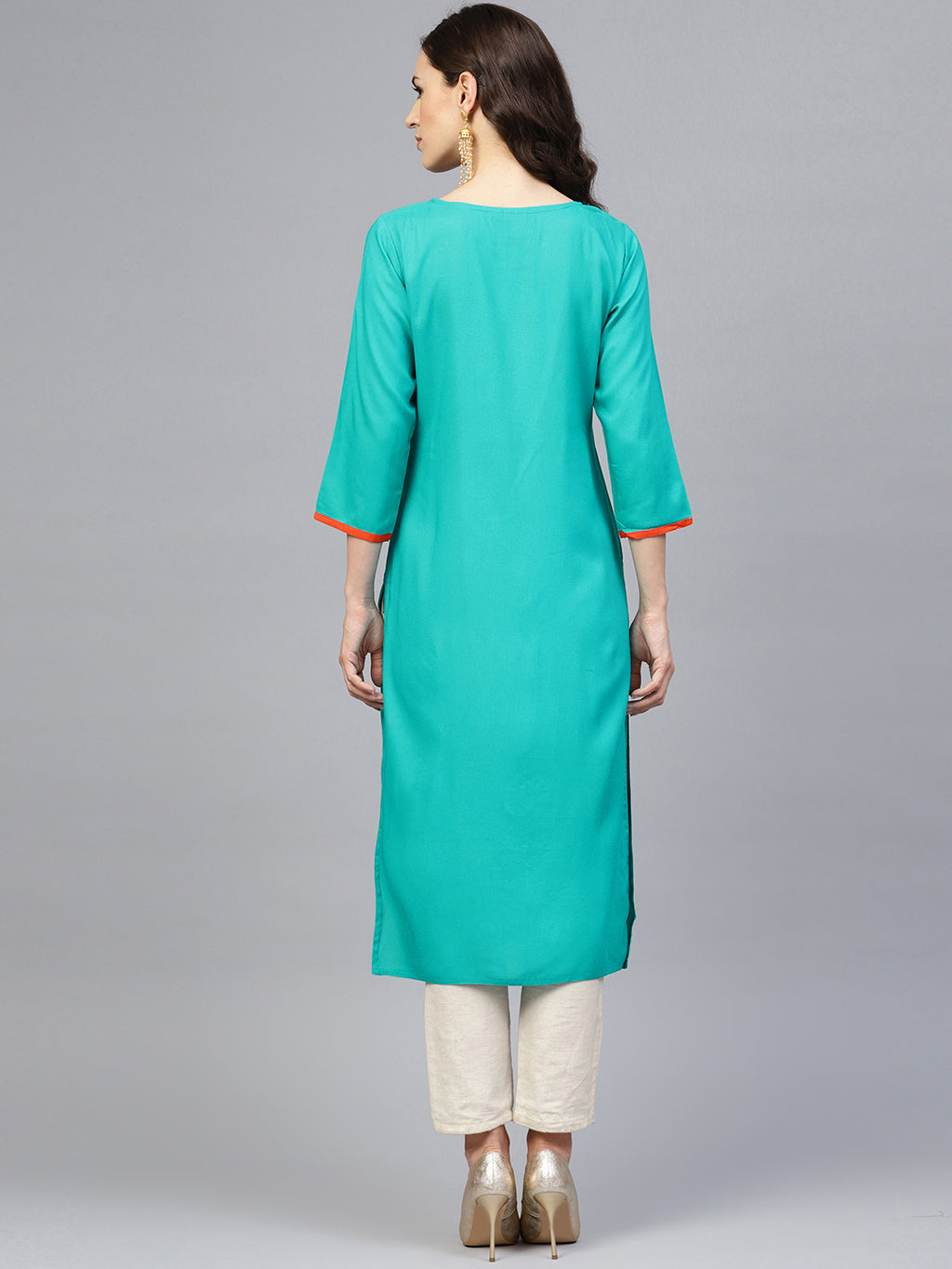 Green Rayon Straight Kurti