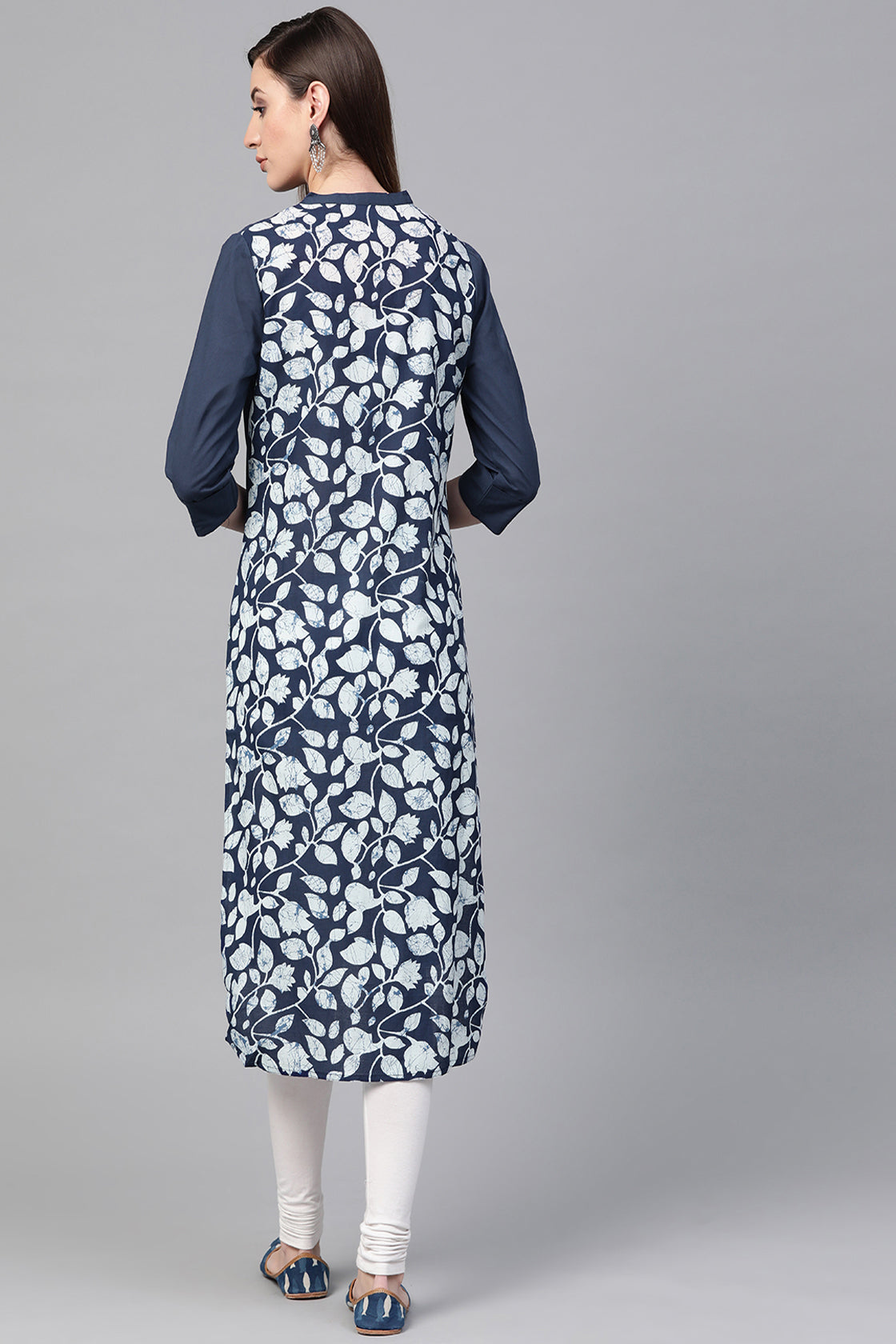 Indigo Hand Block Printed Cotton Kurta