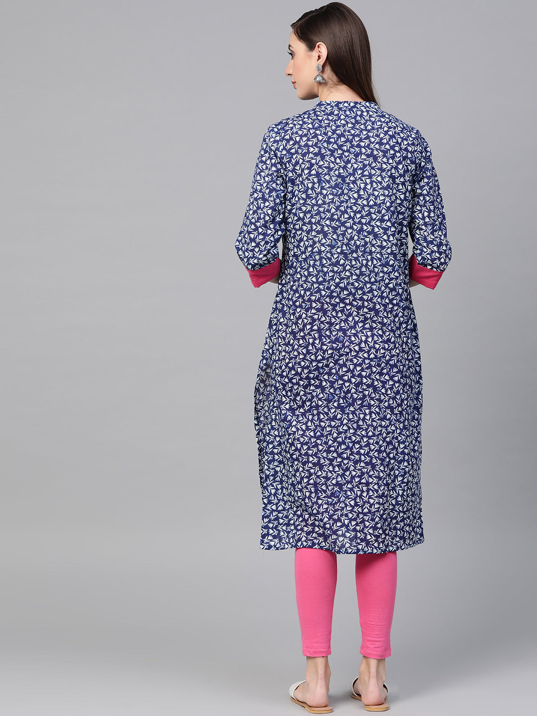 Indigo Hand Block Printed Straight Pure Cotton Sustainable Kurta