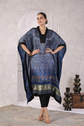 Blue Hand Block Printed Modal Silk Kaftan Set