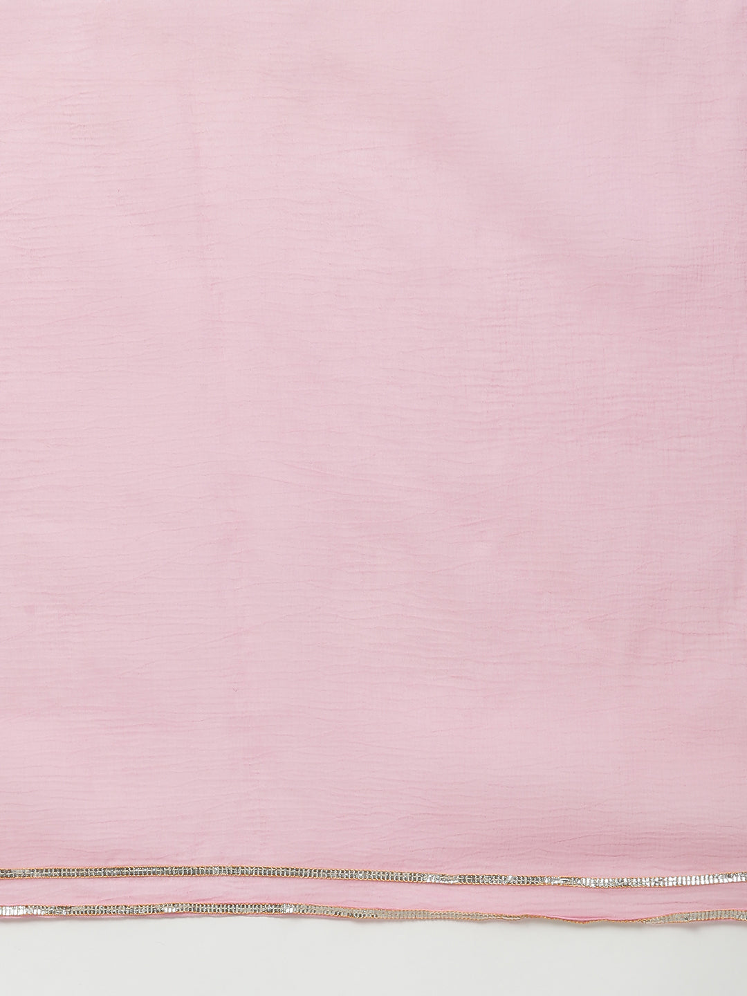 Pink handcrafted georgette gota patti leheriya kurta set with dupatta