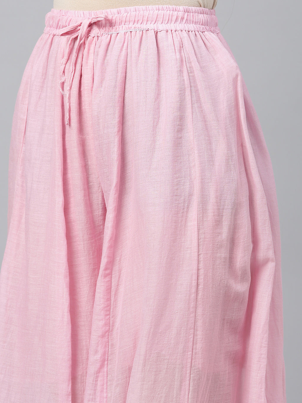 Pink handcrafted georgette gota patti leheriya kurta set with dupatta