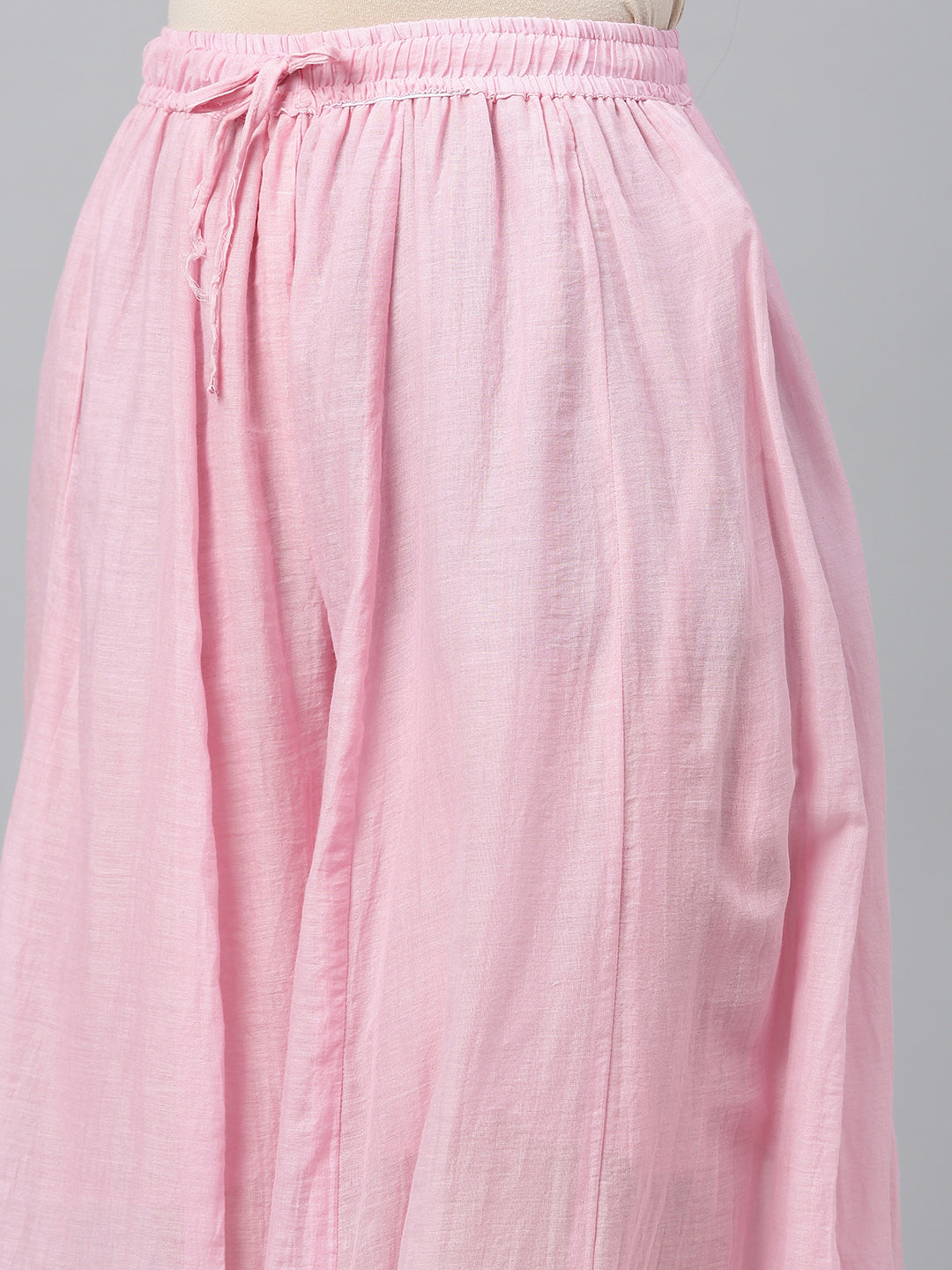 Pink handcrafted georgette gota patti leheriya kurta set with dupatta