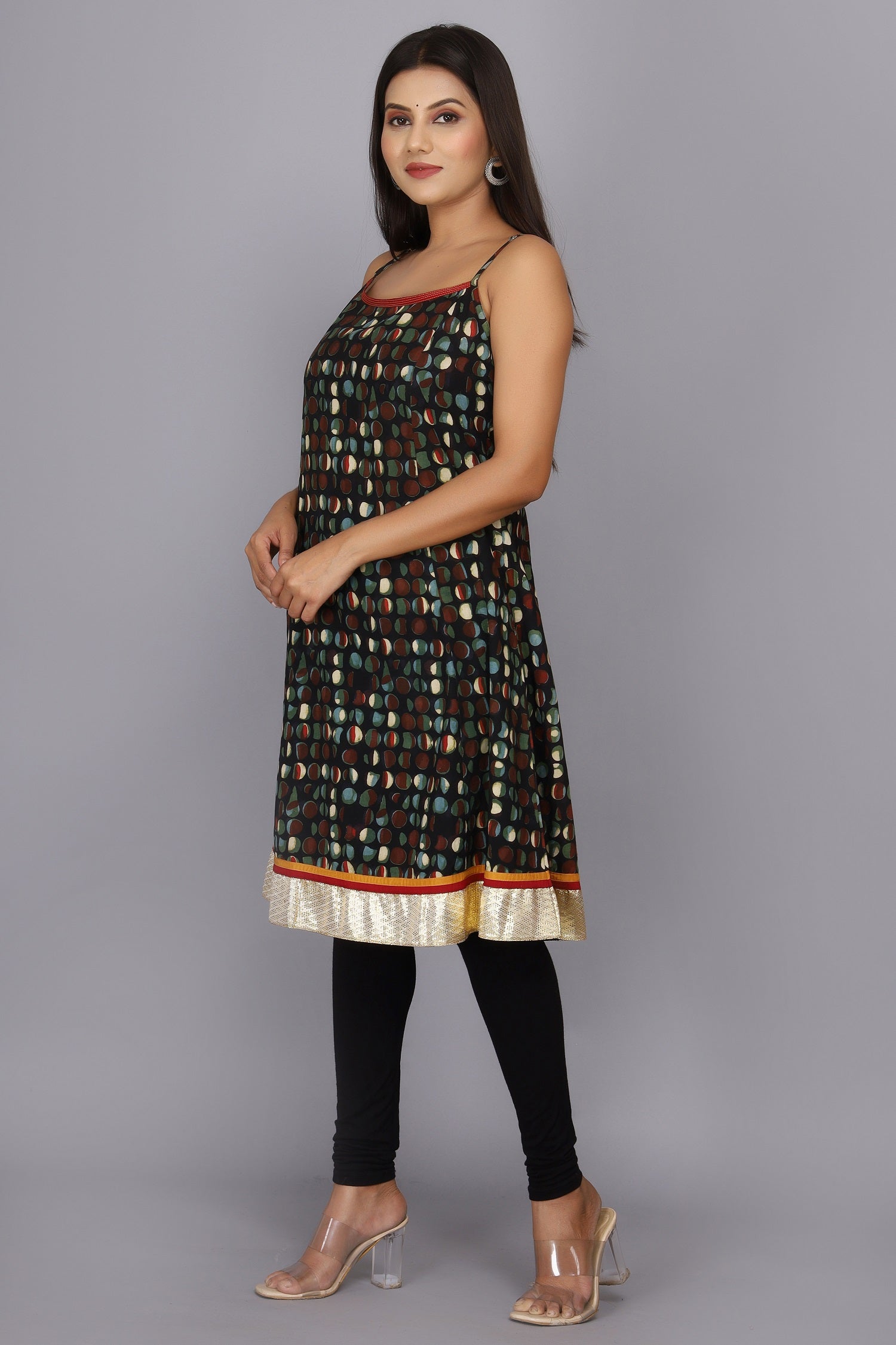 Black Hand Block Printed Pure Cotton Dress