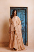 Onion Pink Chanderi Mukaish Embroidered Garara Kurta Set With Gota Patti Dupatta