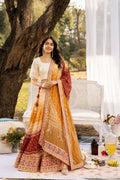 Multicoloured Hand Bandhani Silk Ready Lehenga, Unstitched Blouse & Dupatta