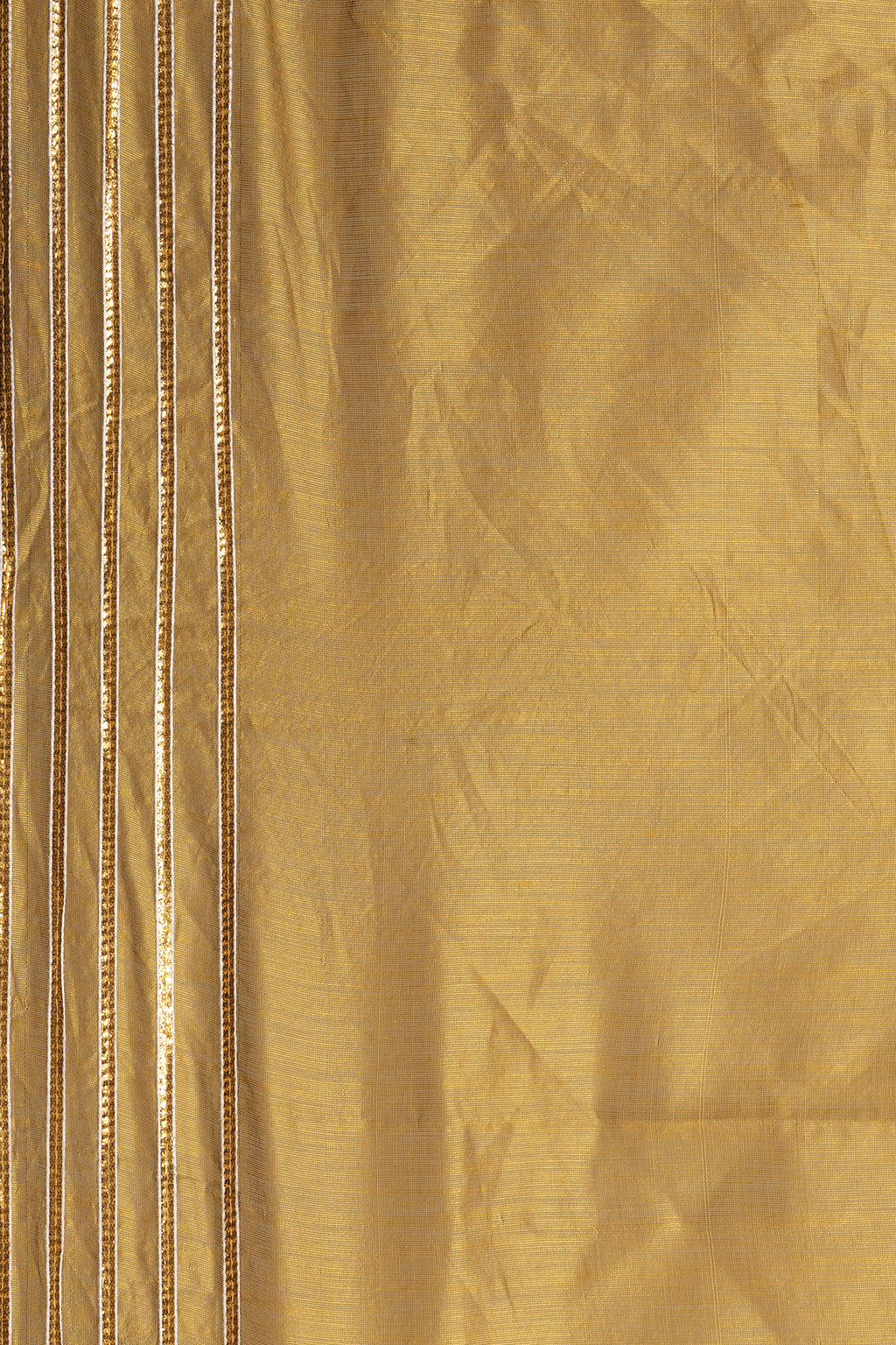 Golden Handcrafted Chanderi Lehenga Set With Gota Work