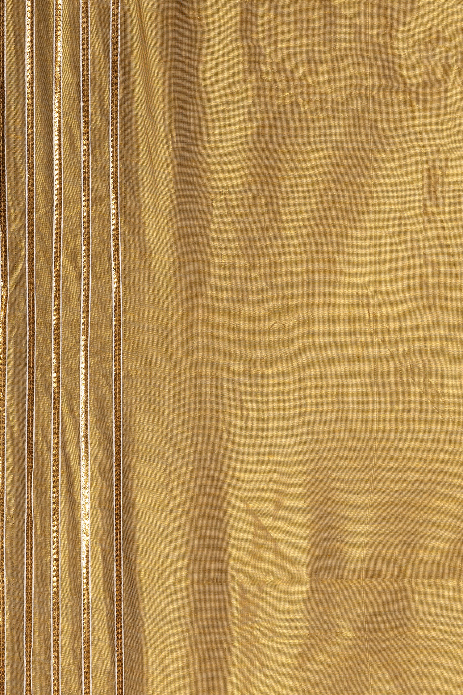 Golden Handcrafted Chanderi Lehenga Set With Gota Work