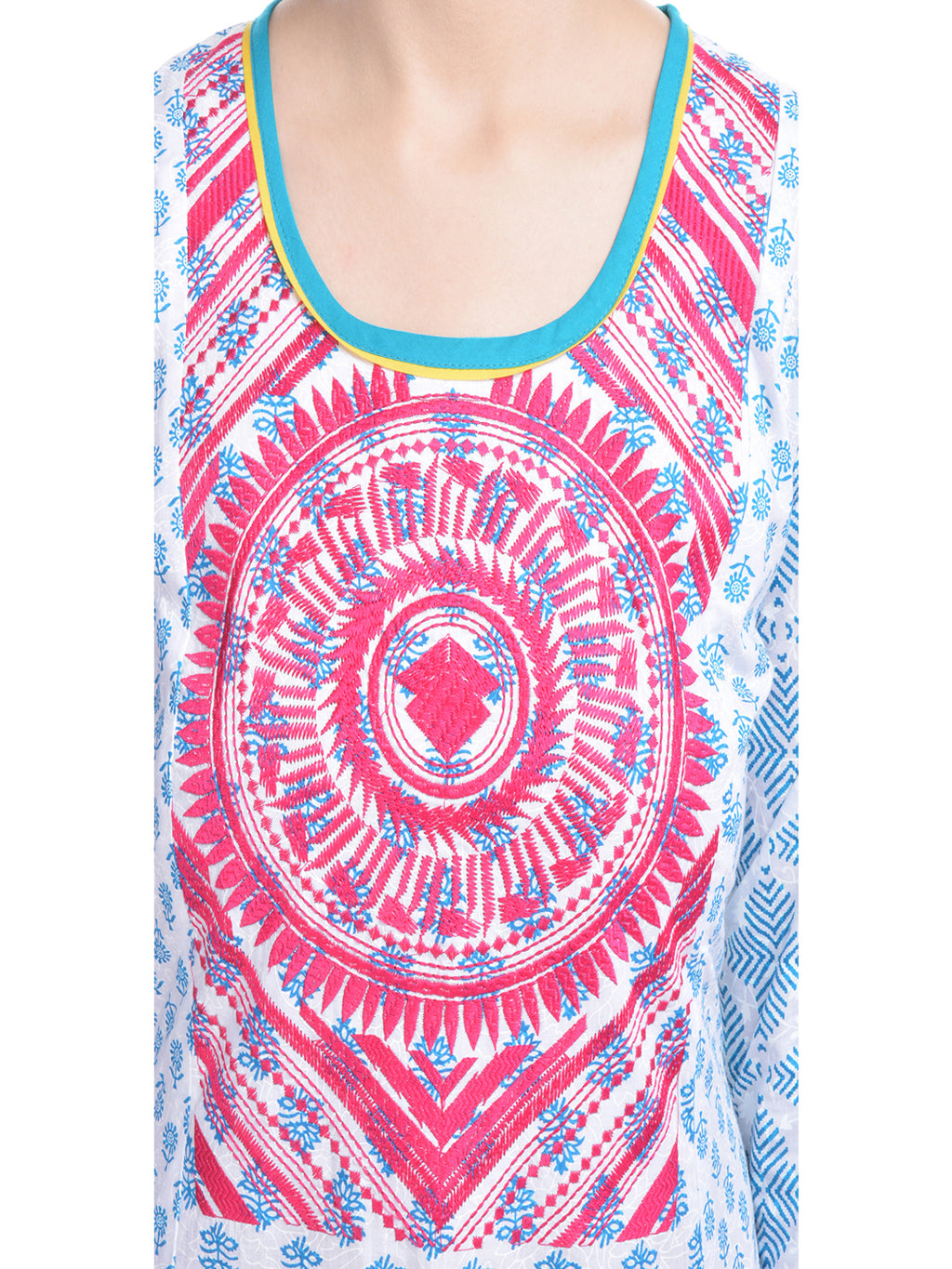 Women Ethnic Motifs Mirror Work Kurta