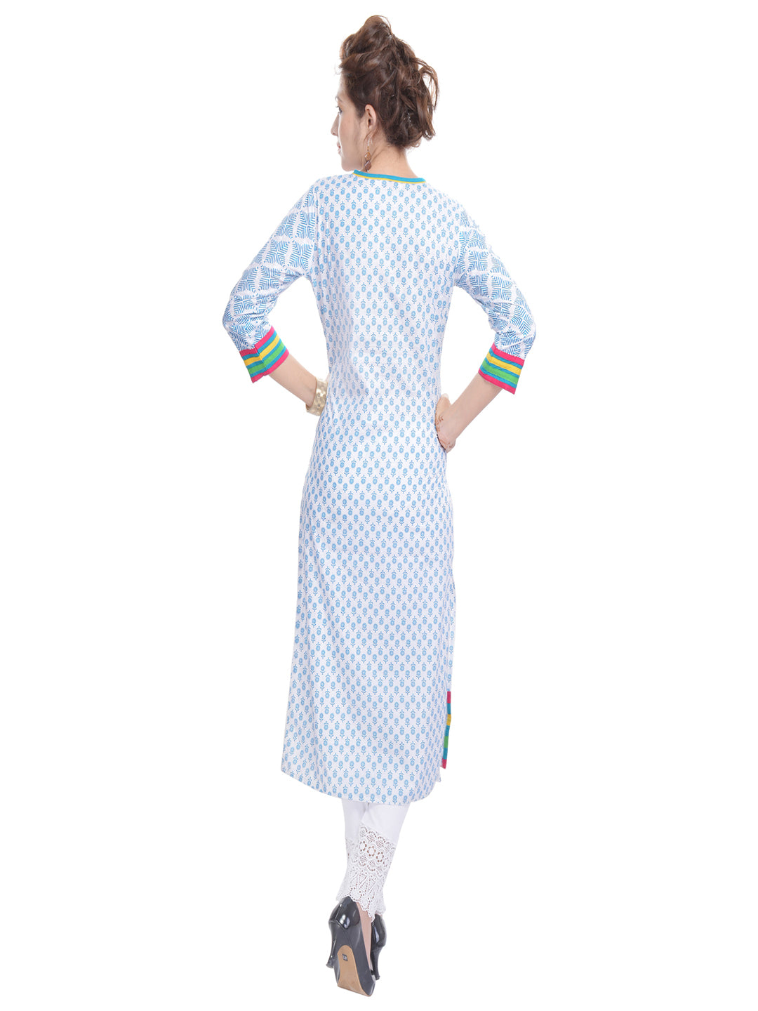 Women Ethnic Motifs Mirror Work Kurta