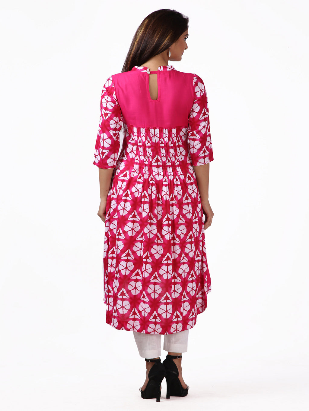 Printed Thread Work A-Line High Low Kurta