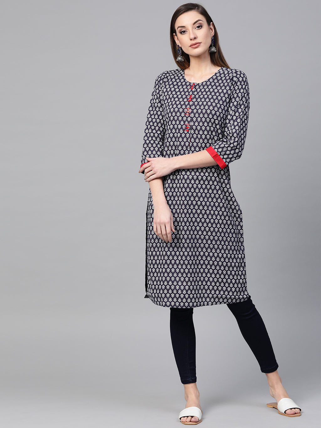 Indigo Hand Block Printed Kurta