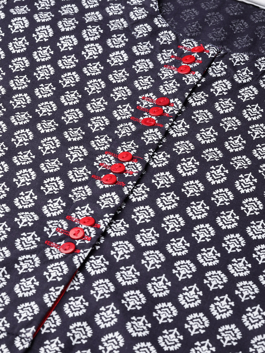 Indigo Hand Block Printed Kurta