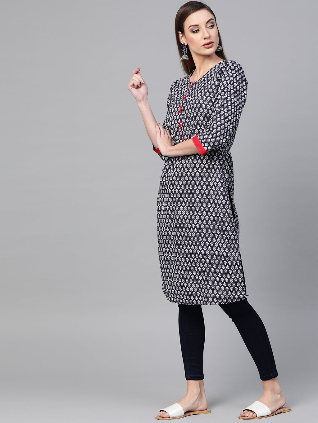 Indigo Hand Block Printed Kurta