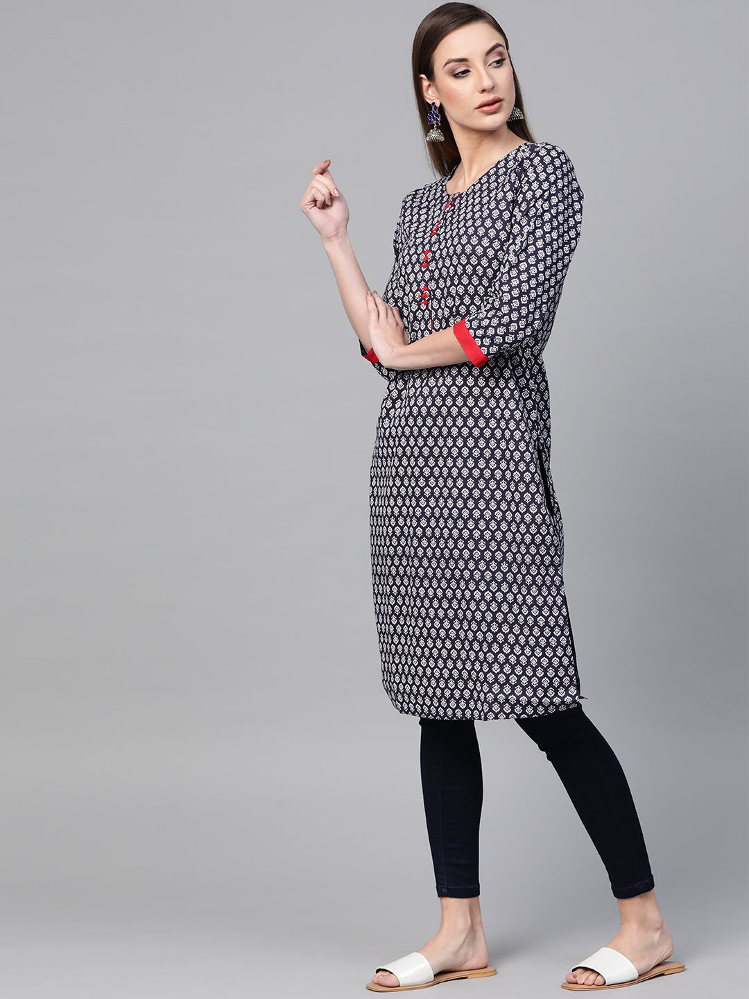 Indigo Hand Block Printed Kurta