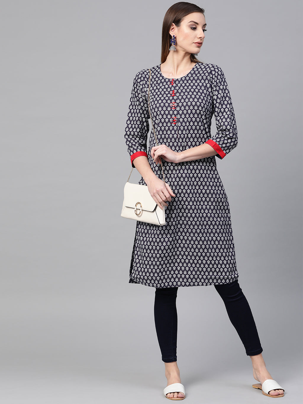 Indigo Hand Block Printed Kurta