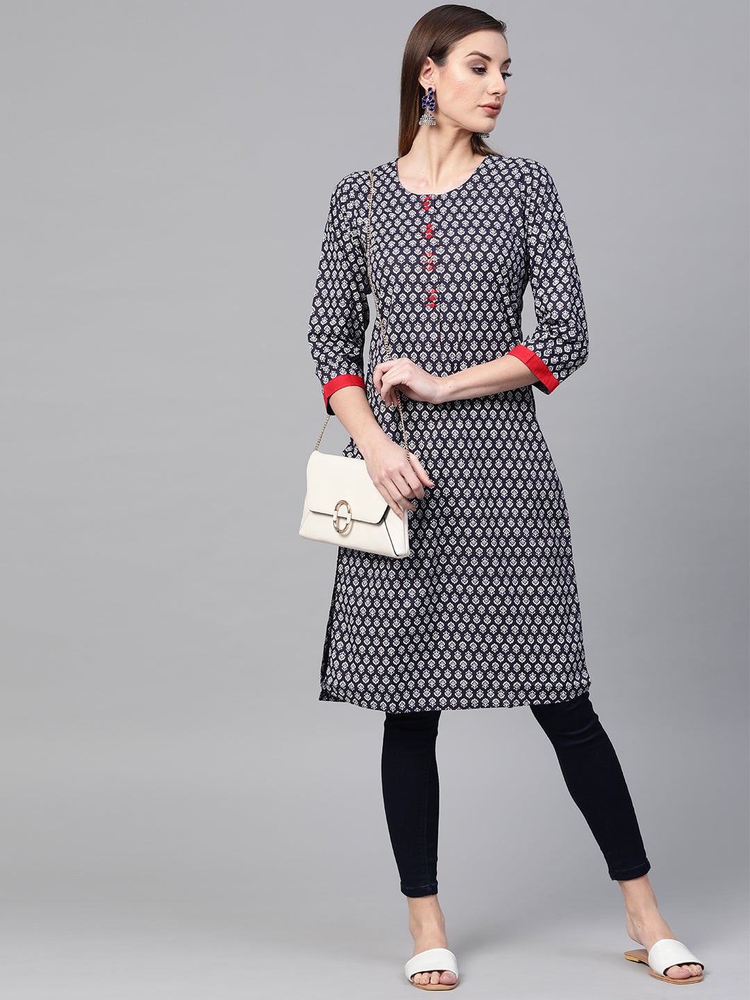 Indigo Hand Block Printed Kurta